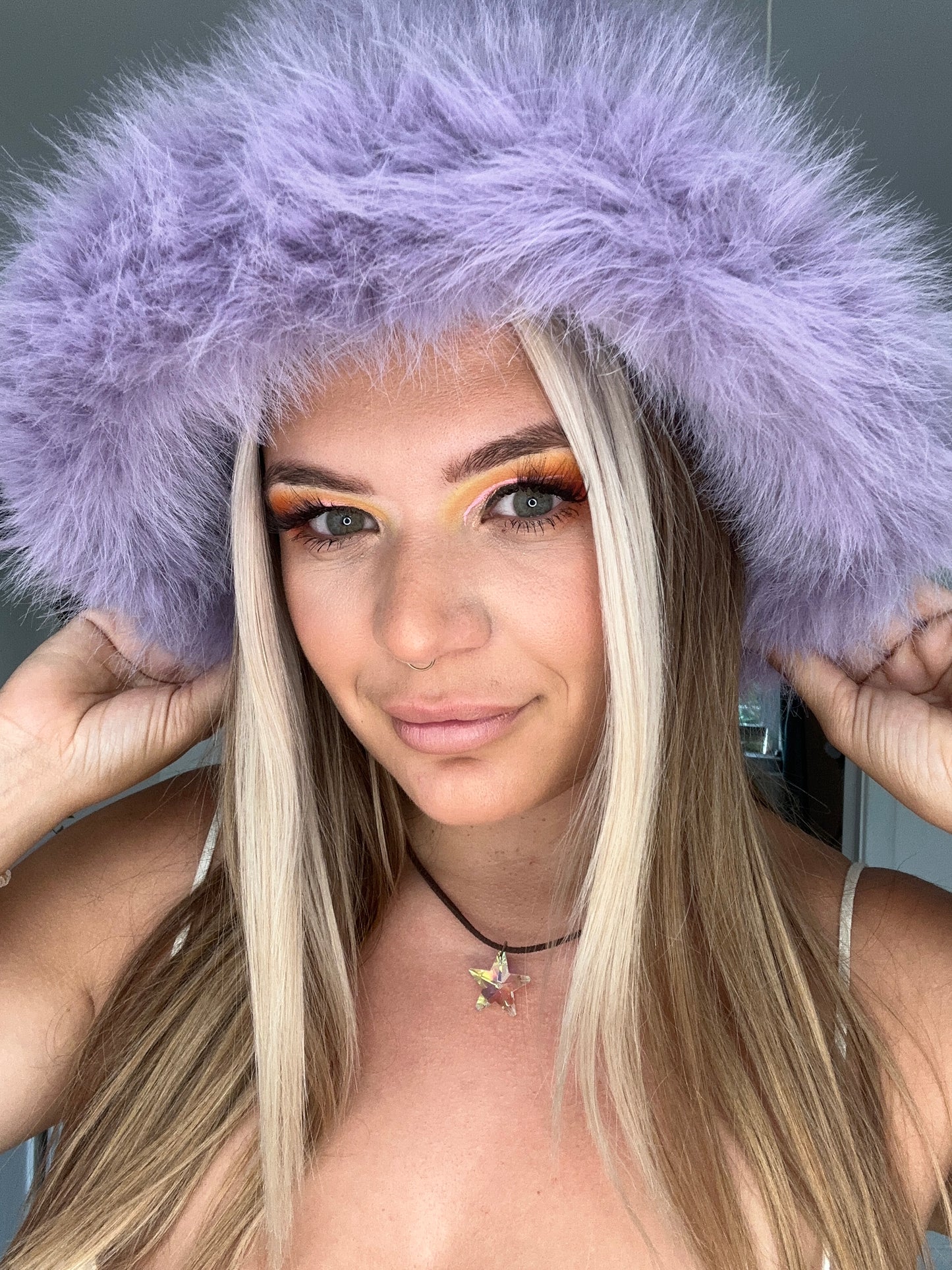 Extra Fluffy Hat - purple