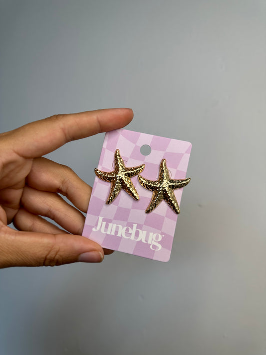 Gold Starfish Earrings