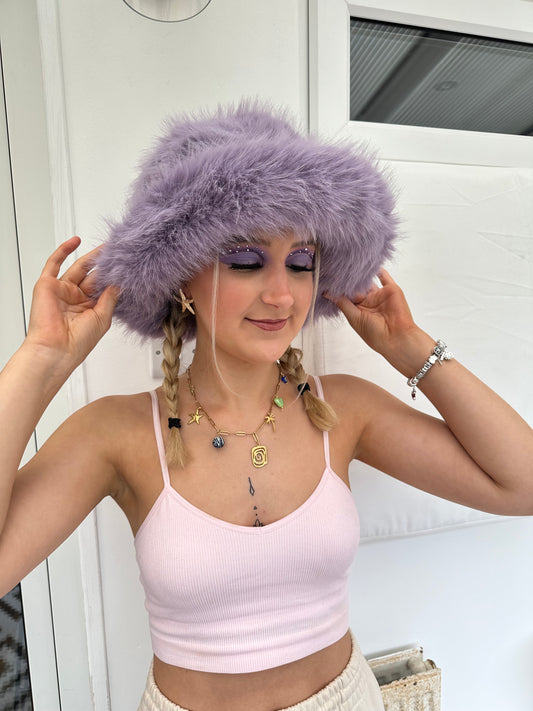 Extra Fluffy Hat - purple